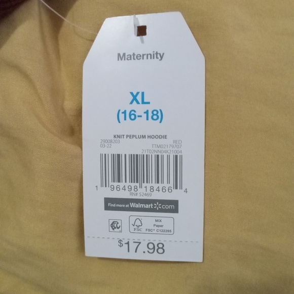 ♥️♥️ NWT Time and Tru Hooded Pullover Maternity 16/18 (1) Gloves (1) Duo Winter - Picture 6 of 8